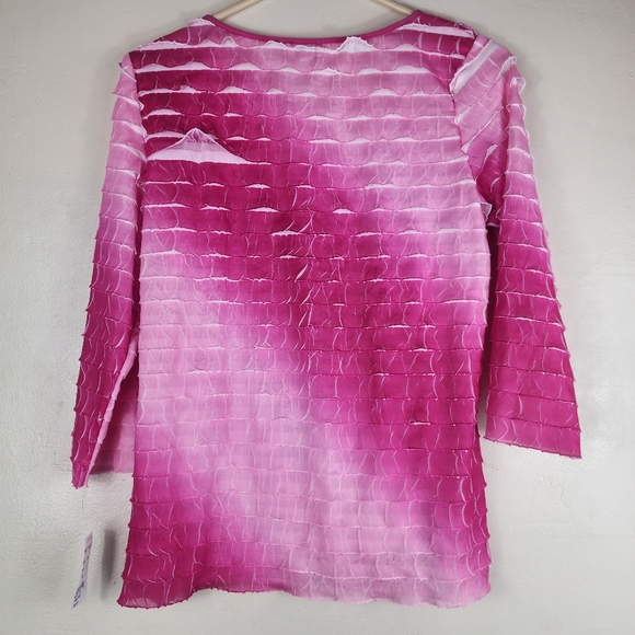 Vintage Hartfield Design Women's Pink White Longsleeve Shirt PXL X Large NWT - Picture 6 of 6